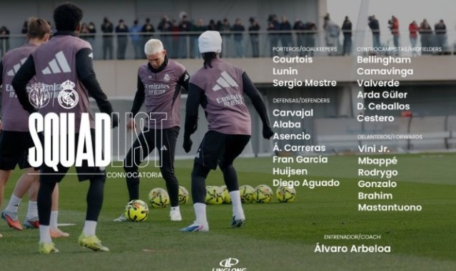 皇马官方公布本轮西甲名单：姆巴佩领衔，罗德里戈、迪亚斯回归